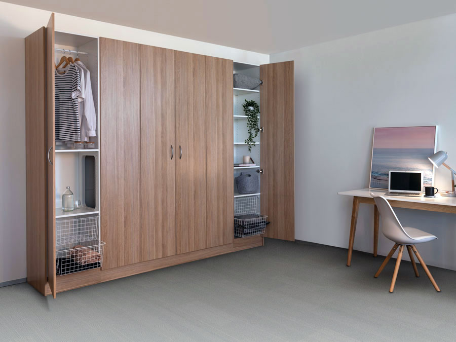 Newline Single Size Wall Bed With Cabinet And Two Side Wardrobes Pardo